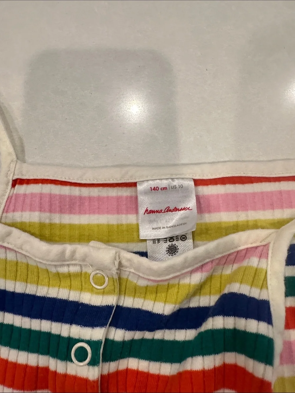 Hanna Andersson Rainbow Stripe Tank & Shorts Set - Pink Yellow Blue